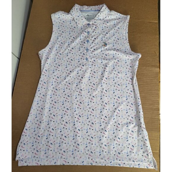 Peter Millar Tops - Peter Millar Women's SZ M Sleeveless Polo Tank Top Golf Athleisure Logo UFP 50+